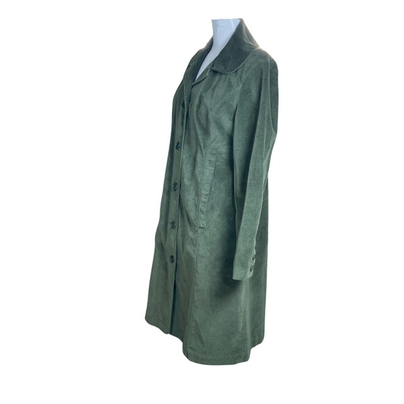Isabella Bird Womens Velvet Trench Coat Size 10 Green - Picture 6 of 15